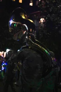 Photograph: Night Parade Brass Reflection