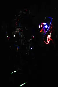 Photograph: Abstract Lights Pierce Darkness