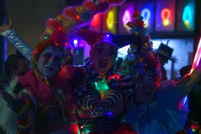 Photograph: Illuminated Night Revelers