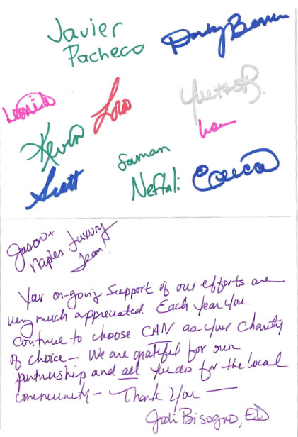 Thank You Note Signatures - Jodi