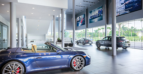 Porsche South Orlando's showroom interior