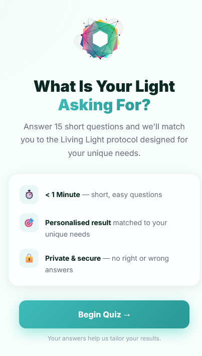Welcome Screen — What Is Your Light Asking For?