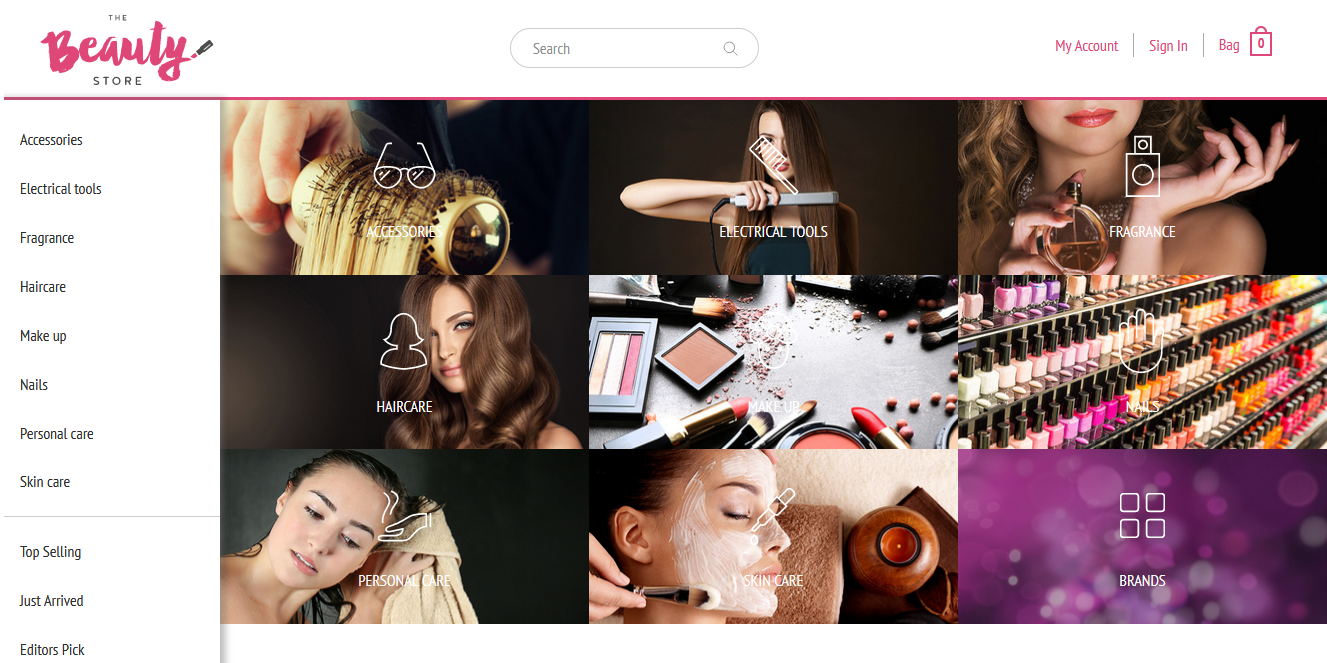 The Beauty Store Website Screenshot
