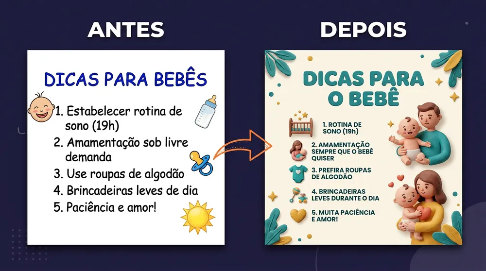 Before and after comparison — amateur post vs professional post generated by Phio Lab