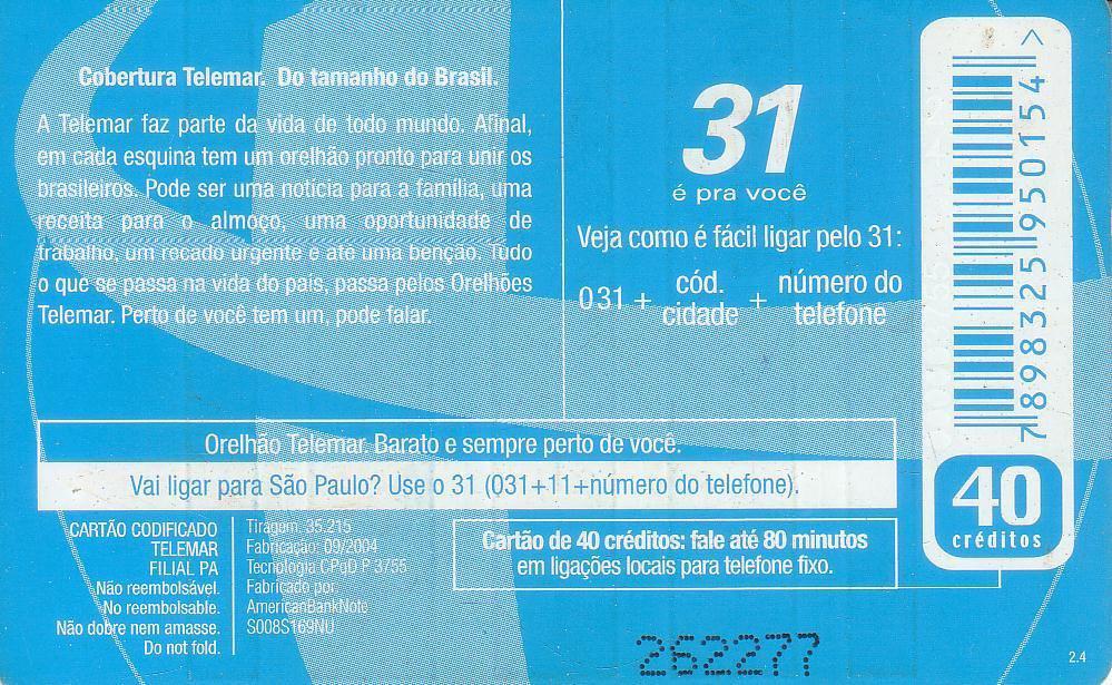 Phonecard: Orelhão Da Telemar É Que Nem Amigo - Casal - 2383 (Telemar RJ  02, Rio de Janeiro (Telerj), Brazil(Orelhão Da Telemar é Que Nem Amigo  (RJ)) Col:BR-RJ-2129B