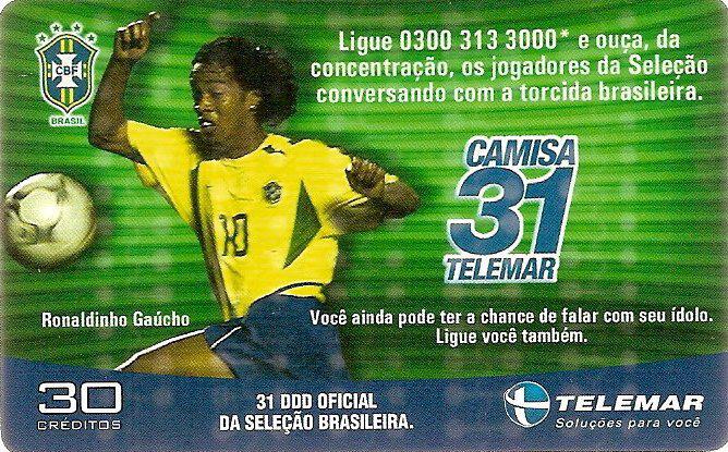 Coin Copa 2002 - Ronaldinho Gaúcho - Camisa Amarela - 2064-117 - Copa 2002 BA-Telemar BA 23 Bahia Telebahia Brasil undefined