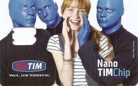 Coin Nano TIM Chip - 3 Blue Face Men And Woman-GSM Frames Blue Man Group-Telecom Italia Mobile TIM Brasil undefined