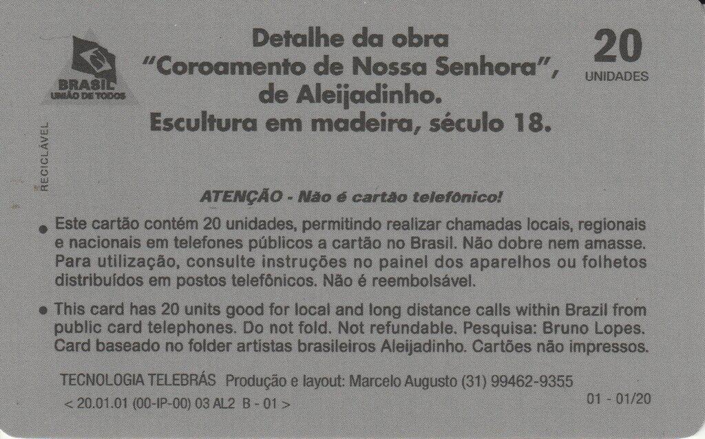 Coin Coroamento de Nossa Senhora - AL2 puzzle-Aleijadinho-Sistema Telebras 00 Brasil undefined