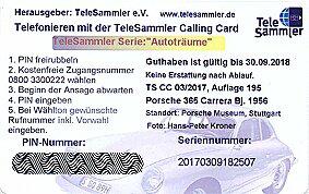 Coin TeleSammler - „Autoträume“ Porsche 356 B 2000 Carrera GT-CallingCard TS-Deutsche Telekom Germany (Federal Republic) undefined