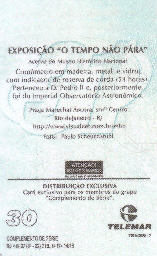 Coin O Tempo Não Para - 1416 - SN-200001 - O Tempo Não Para-Telemar RJ 02 Rio de Janeiro Telerj Brasil undefined