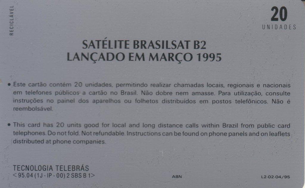 Coin Satélite Brasilsat B1 - L2-02-0495-19951996 - Telecomunications-Sistema Telebras 00 Brasil undefined