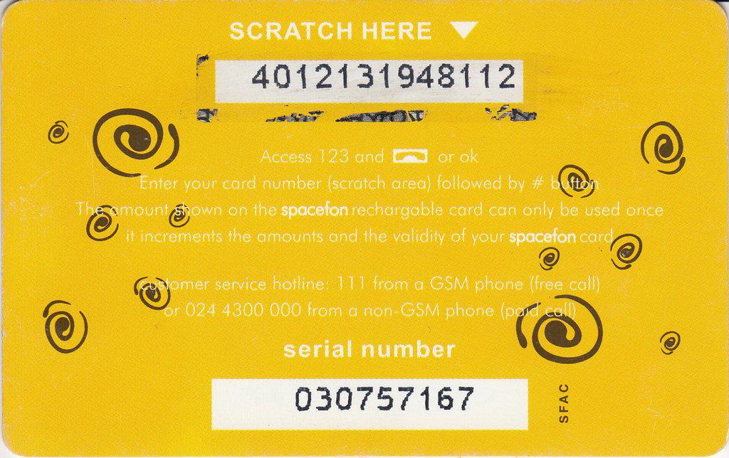 Coin Spacefon Areeba orange-SpaceFon - Mobile Refill-Mobile Ghana Gana undefined