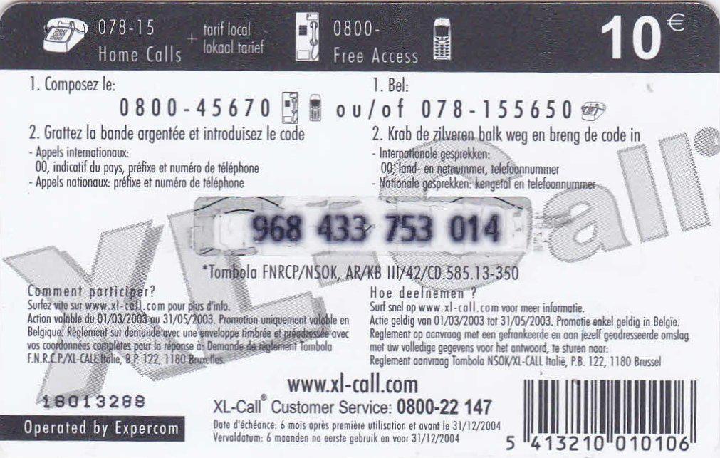 Coin Miss Italia-Belgio 2002 - Agatha Orfano 3-XL-Call prepaid cards subsidiary Expercom-Belgacom RTT Bélgica undefined
