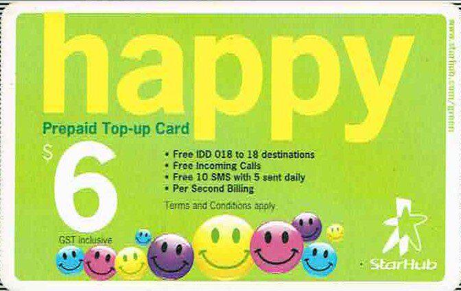 Coin Prepaid Top-up happy-Green Top-up Card-StarHub Singapura undefined