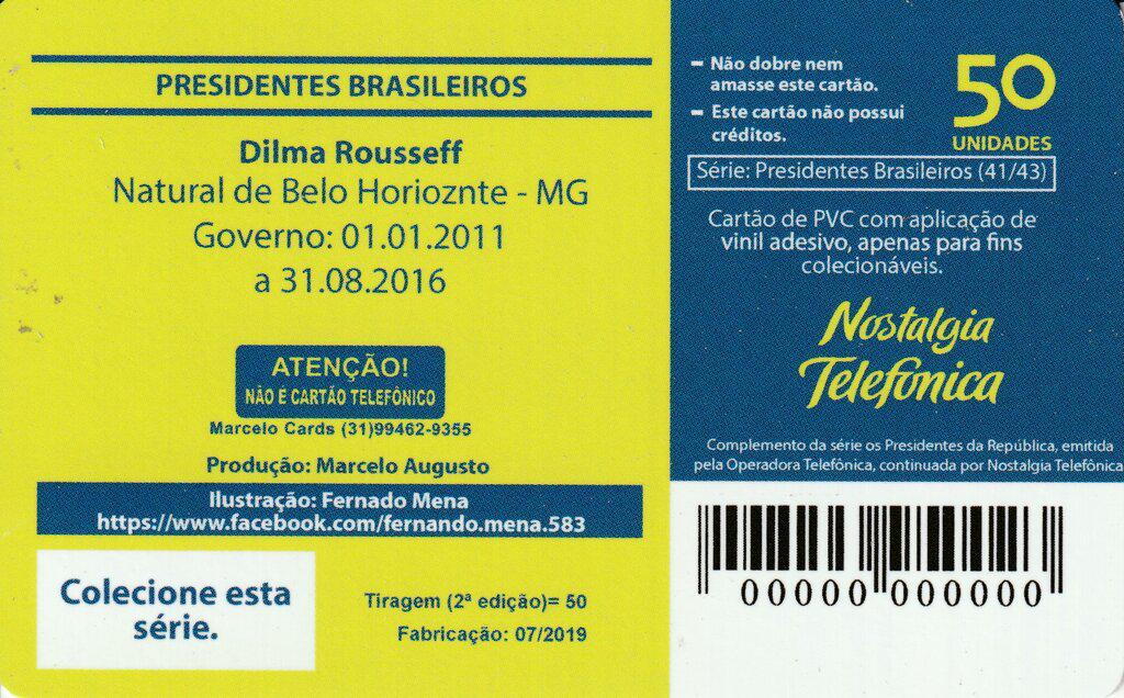 Coin 4143 - Dilma Rousseff-Presidentes Brasileiros-Telefónica SP São Paulo Brasil undefined