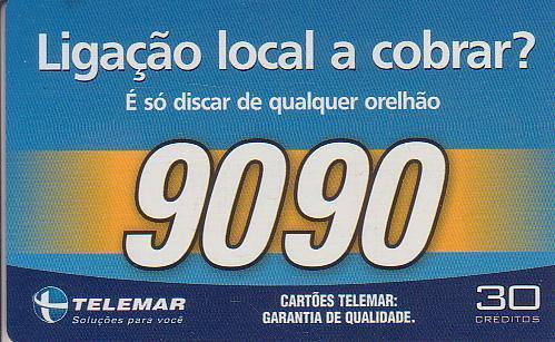 Ligação Local A Cobrar - 9090-045 - Serviços do Orelhao AM-Telemar AM 13  as Tele - Brasil