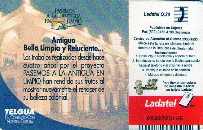Coin Card 1-Pasemos a la Antigua en Limpio-Telgua - Ladatel Guatemala undefined