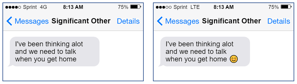 text message misunderstood without emoji