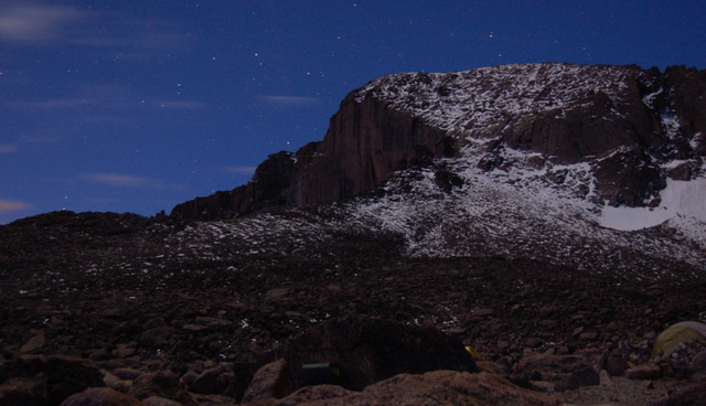 Longs Peak from the Boulderfield before dawn