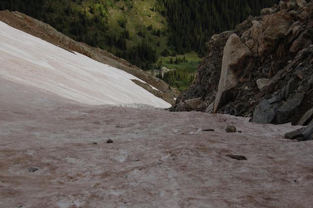 Halfway up Emperor Couloir, Torreys Peak