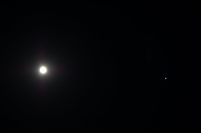 The moon and Jupiter