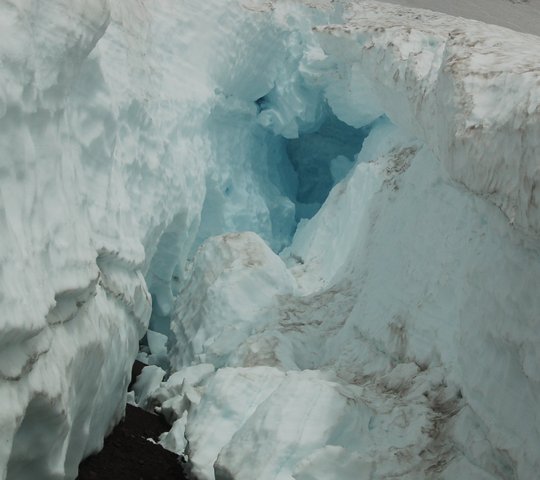 Crevass on Mount St. Helens