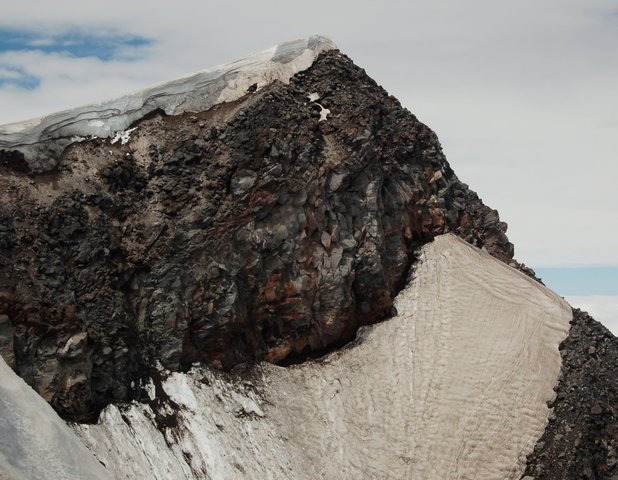 The highpoint on Mount St. Helens' crater rim