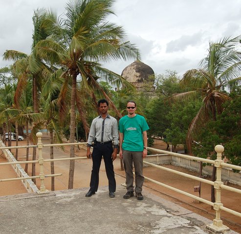 Jaeger and driver at the Qutb Shahi tombs