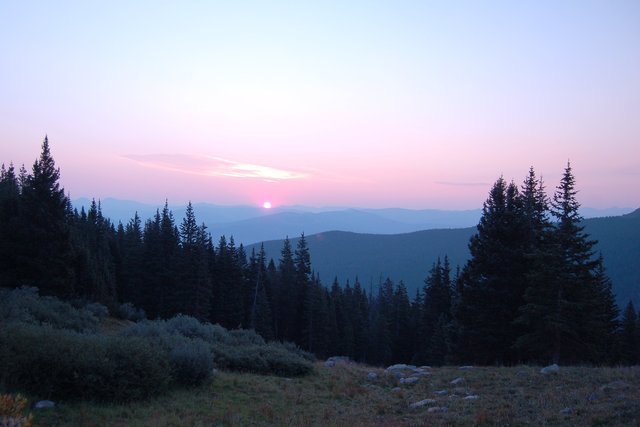 Sun rising over Vail from the Notch Mountain Trail