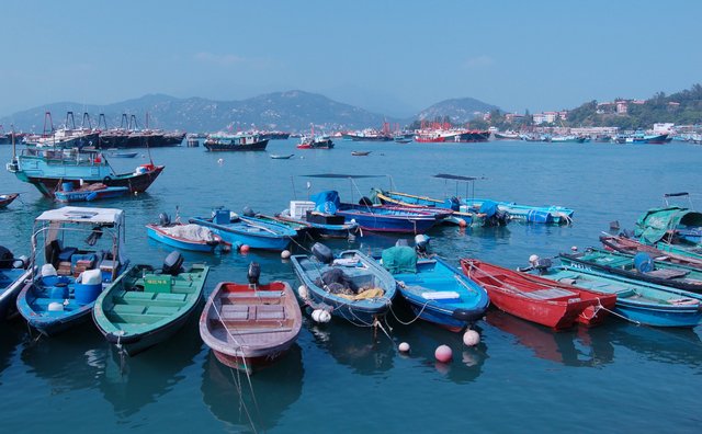 Boats in the harbor in Cheung Chau