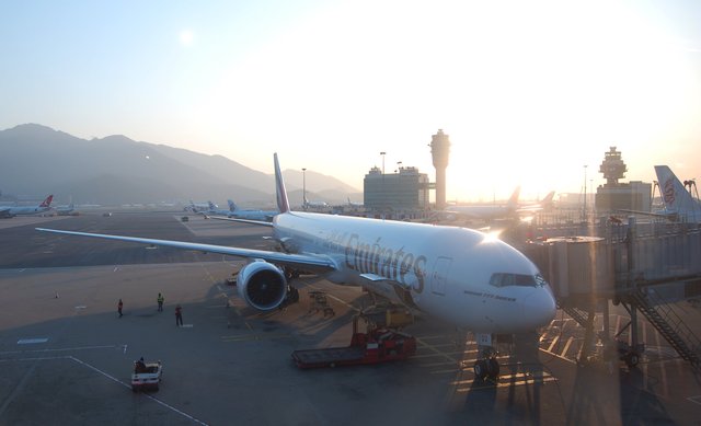 Emirates 777-300ER at Hong Kong International Airport