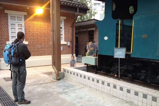 Jaeger and Calvin at the Hong Kong Railway Museum