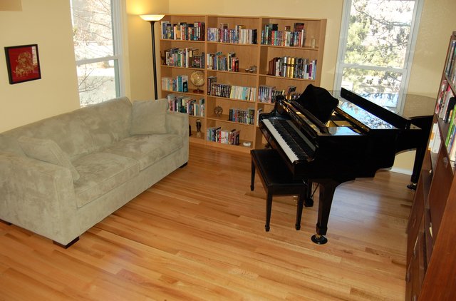 Living room with new hard wood floors