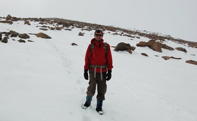 Willy descends the east ridge of Mount Lady Washington