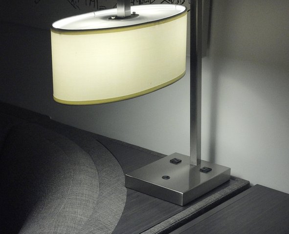 Lamp in hotel room