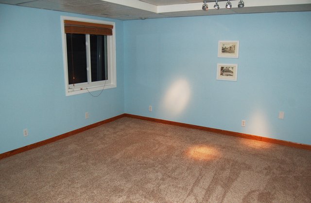 New carpet installed in basement