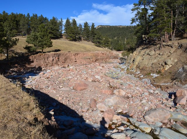 Washed out road at Heil Valley Ranch