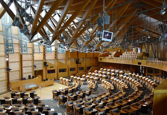 Debating chamber in the Scottish Parliament