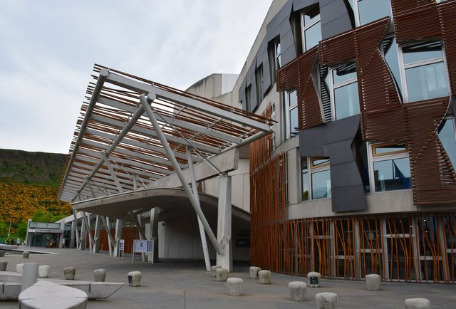 Visitor's entrance at the Scottish Parliament