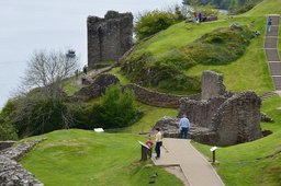 Calvin and Kiesa in the ruins of Urquhart Castle