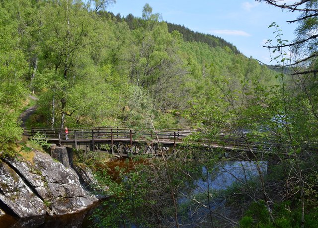 Calvin crosses the River Affric