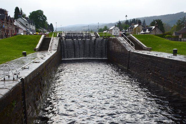 Locks on the Caledonian Canal at Fort Augustus