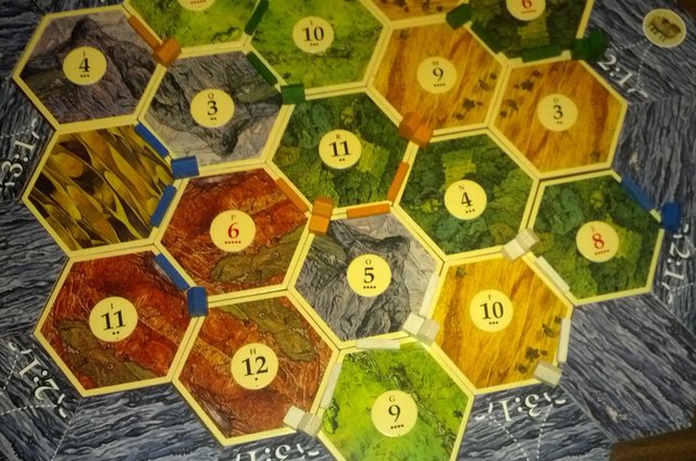 Calvin's first game of The Settlers of Catan