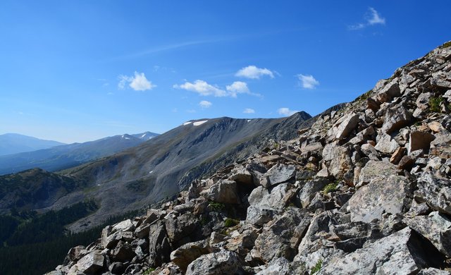 Looking south at the Tenmile Range from the east ridge of Tenmile Peak