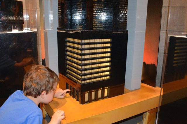 Calvin looks at the ground floor of Lord Business' tower