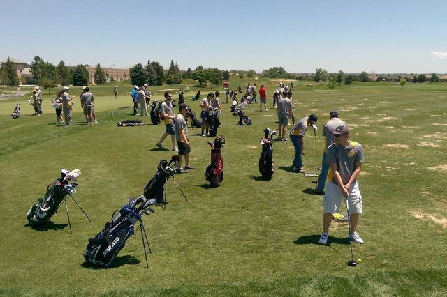 Driving range at the golf scramble