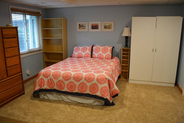 Basement guest room set up for au pair