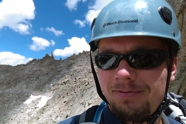 Jaeger with the Stone Man on the west side of his eponymous pass