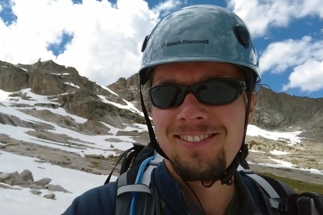 Jaeger with the Stone Man on the east side of his eponymous pass