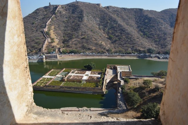 Lake garden at Amber Fort